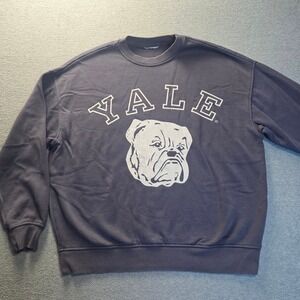 Yale Bulldogs Sweatshirt Adult S Gray Bulldog Mascot College Crewneck Pullover